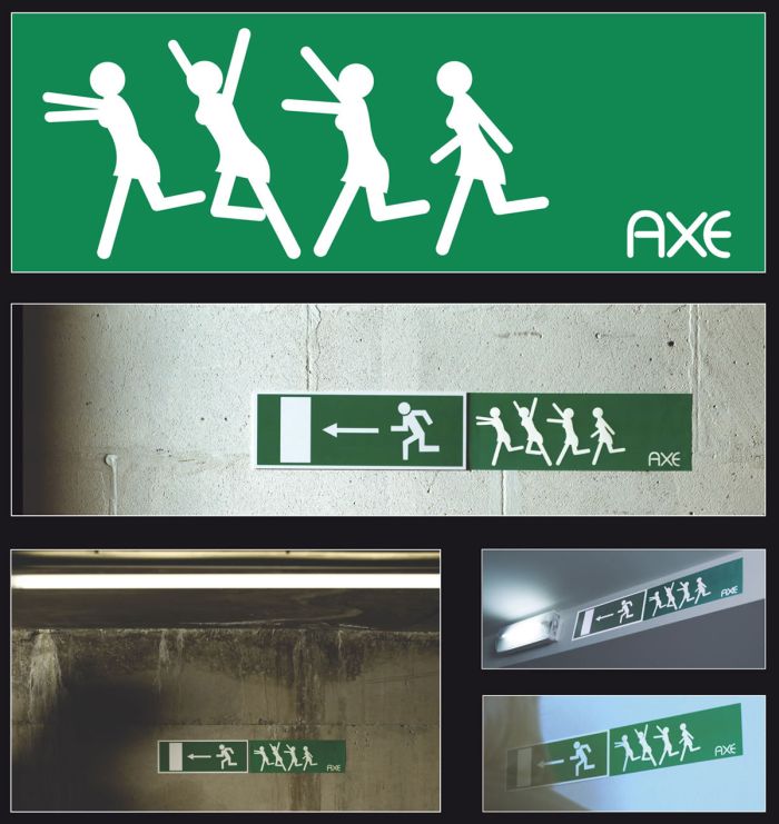 emergency exit sign. Axe: Emergency Exit sign